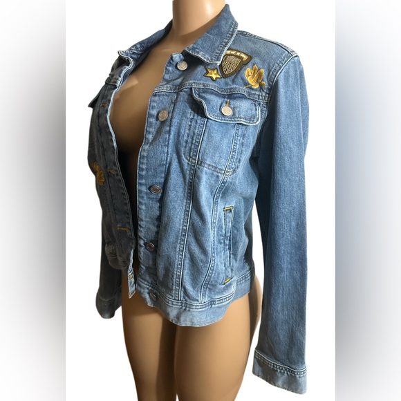 Polo Ralph Lauren Women’s Blue Embroidered Patch Denim Jean Jacket - Picture 9 of 16